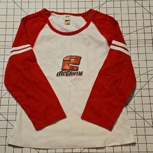 Kids Red and White Mcgrath Long Sleeve Shirt Large: B